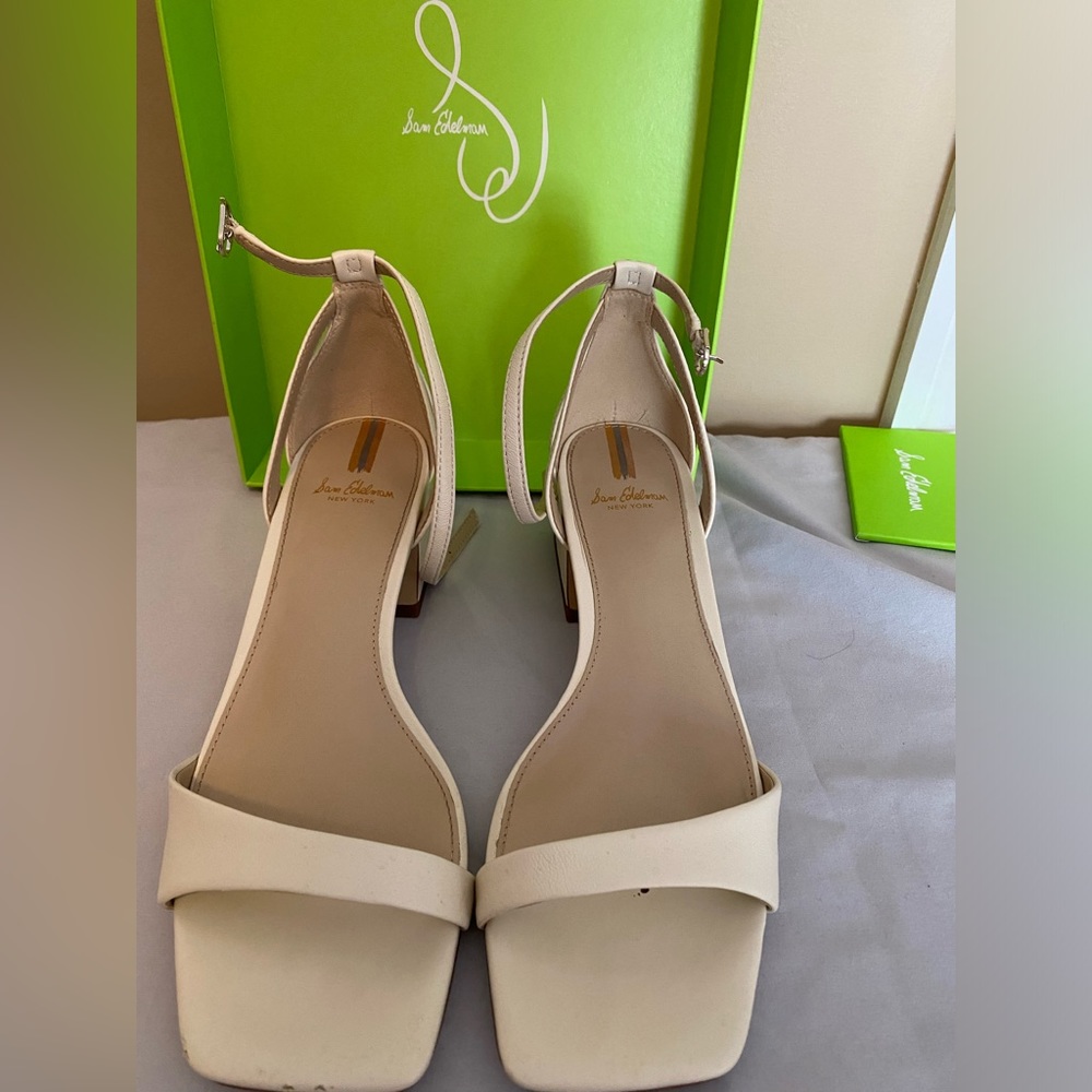 Sam Edelman ivory sling square pumps